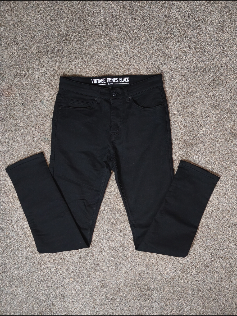 Vintage Genes Black Slim Straight Men's Jeans